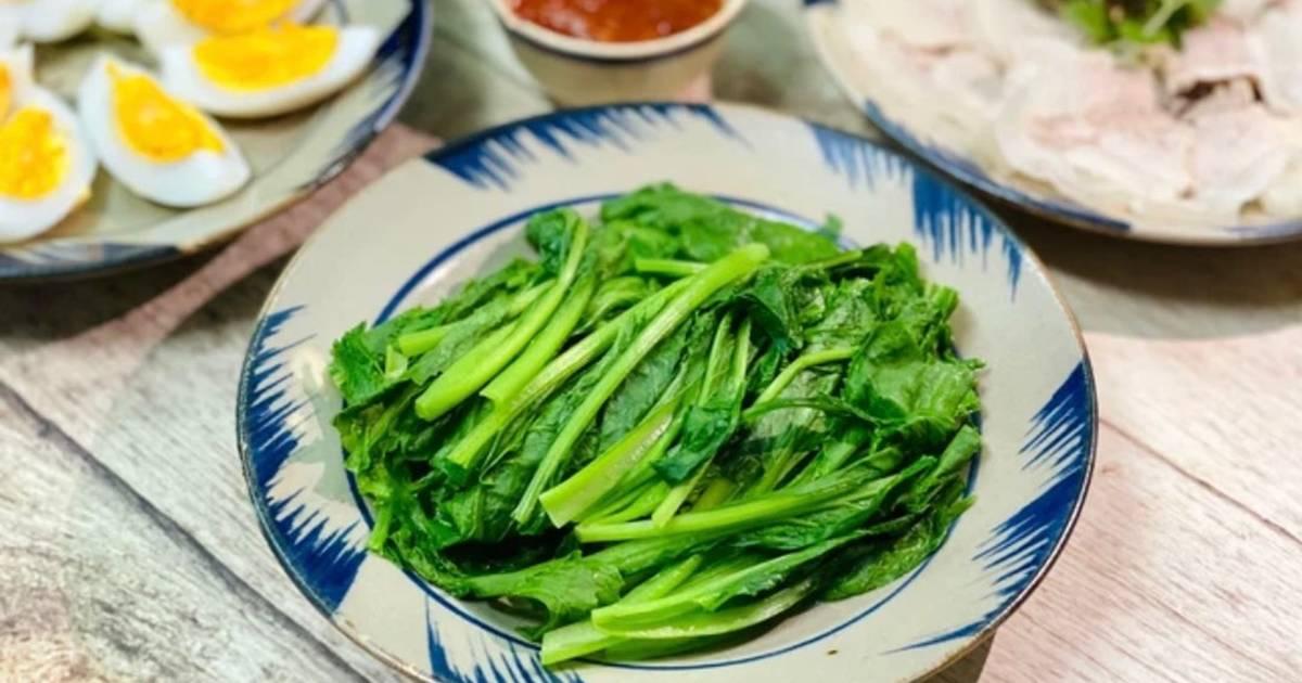 cai-be-xanh-1 Cải bẹ xanh luộc chấm trứng